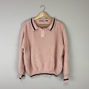 Vintage 80s Collared KnitSweater Pullover